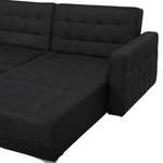Schlafsofa U-förmig Polsterbezug graphitgrau ABERDEEN