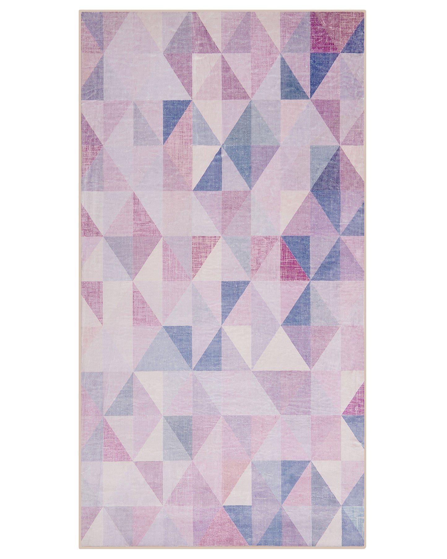 Teppich blau-grau 80 x 150 cm geometrisches Muster Kurzflor KARTEPE