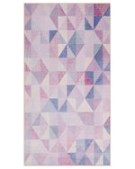 Teppich blau-grau 80 x 150 cm geometrisches Muster Kurzflor KARTEPE