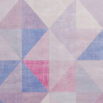 Teppich blau-grau 80 x 150 cm geometrisches Muster Kurzflor KARTEPE