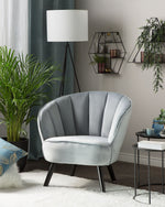 Sessel DALA Samtstoff Hellgrau