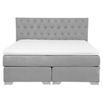 Boxspringbett Stoff DUCHESS 160 x 200 cm Hellgrau