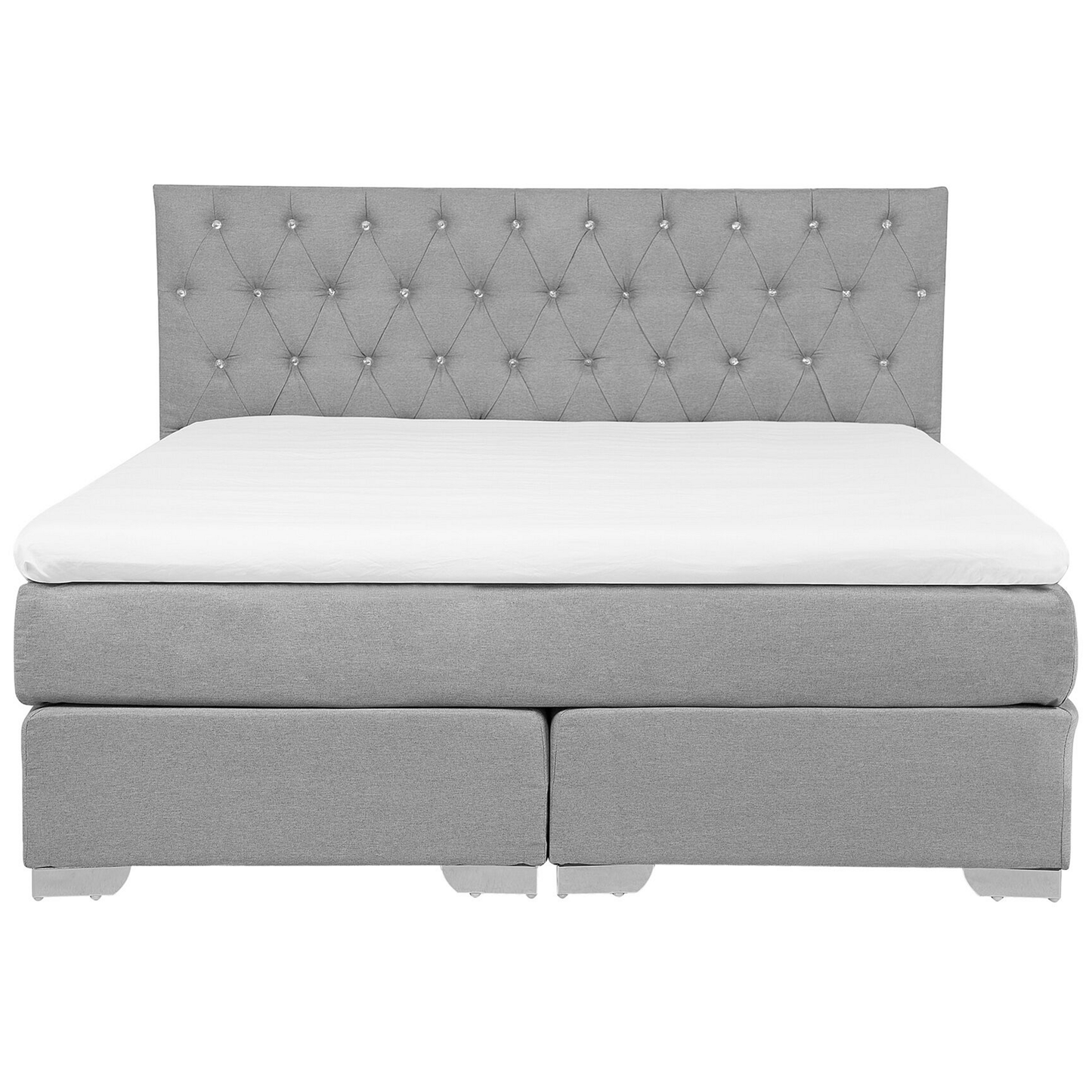Boxspringbett Stoff DUCHESS 180 x 200 cm Hellgrau