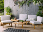 Lounge Set mit Tisch 4-Sitzer FRASCATI modular zertifiziertes Akazienholz Hellgrau