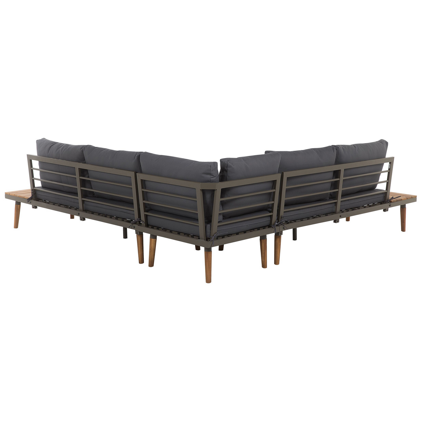 Garten Ecksofa mit Tisch 5-Sitzer CORATO Akazienholz Grau
