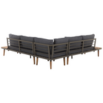 Garten Ecksofa mit Tisch 5-Sitzer CORATO Akazienholz Grau