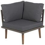 Garten Ecksofa mit Tisch 5-Sitzer CORATO Akazienholz Grau