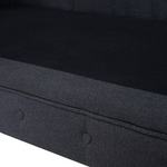 3-Sitzer Sofa graphitgrau / dunkelbraun CHESTERFIELD