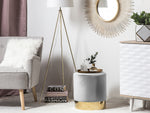 Pouf grau Samtstoff ⌀ 39 cm SOPHIA