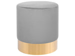 Pouf grau Samtstoff ⌀ 39 cm SOPHIA
