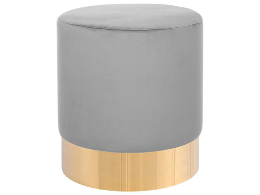 Pouf grau Samtstoff ⌀ 39 cm SOPHIA