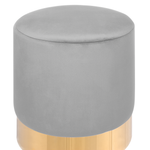 Pouf grau Samtstoff ⌀ 39 cm SOPHIA