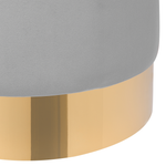 Pouf grau Samtstoff ⌀ 39 cm SOPHIA