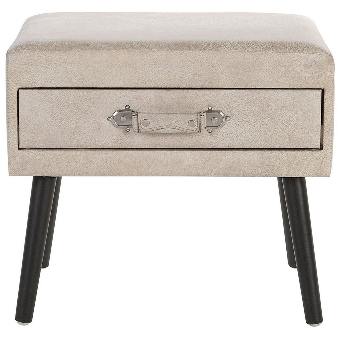 Nachttisch mit 1 Schublade EUROSTAR Kunstleder Beige