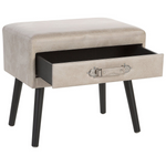 Nachttisch mit 1 Schublade EUROSTAR Kunstleder Beige