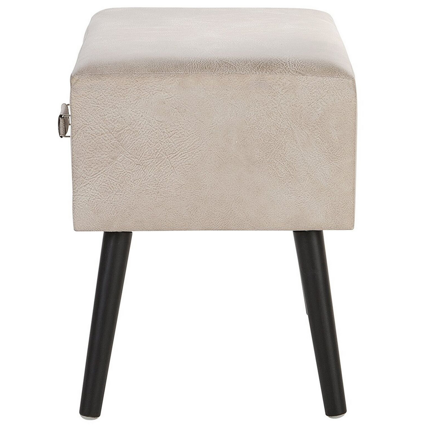 Nachttisch mit 1 Schublade EUROSTAR Kunstleder Beige