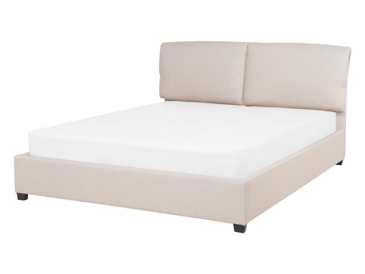 Bett mit Lattenrost Stoff BELFORT 140 x 200 cm Hellbeige