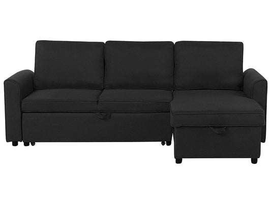 Ecksofa NESNA Schwarz Linksseitig