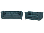 Sofa Set Samtstoff blaugrün 5-Sitzer GAULA