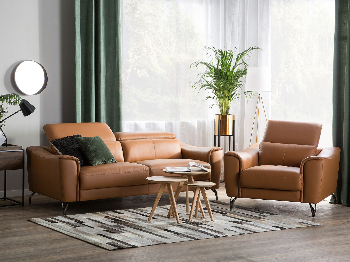 Sofa Set Leder goldbraun 4-Sitzer NARWIK