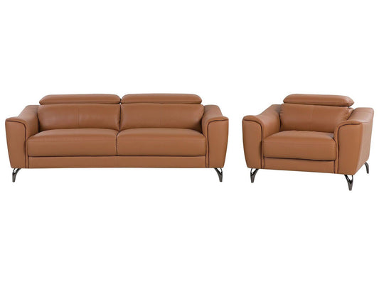 Sofa Set Leder goldbraun 4-Sitzer NARWIK