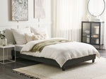 Bett mit Lattenrost Stoff ROANNE 140 x 200 cm Grau