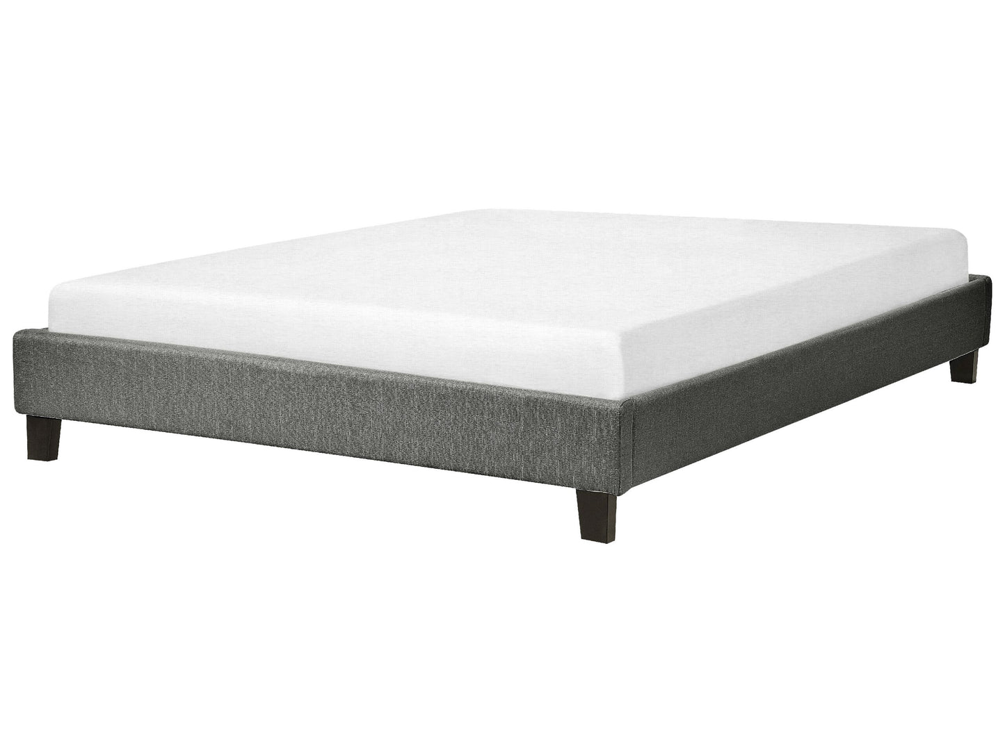 Bett mit Lattenrost Stoff ROANNE 140 x 200 cm Grau