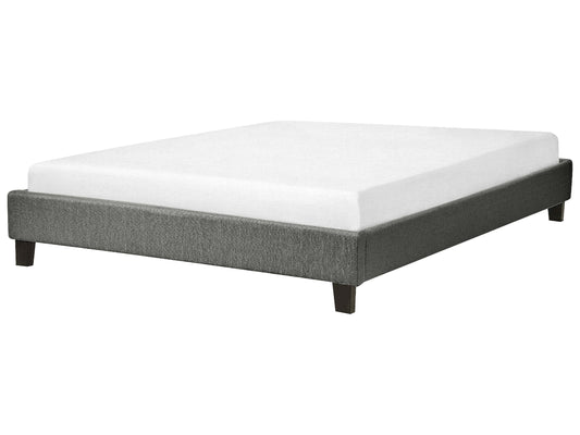 Bett mit Lattenrost Stoff ROANNE 140 x 200 cm Grau