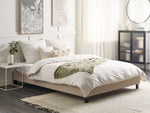 Bett mit Lattenrost Stoff ROANNE 160 x 200 cm Beige