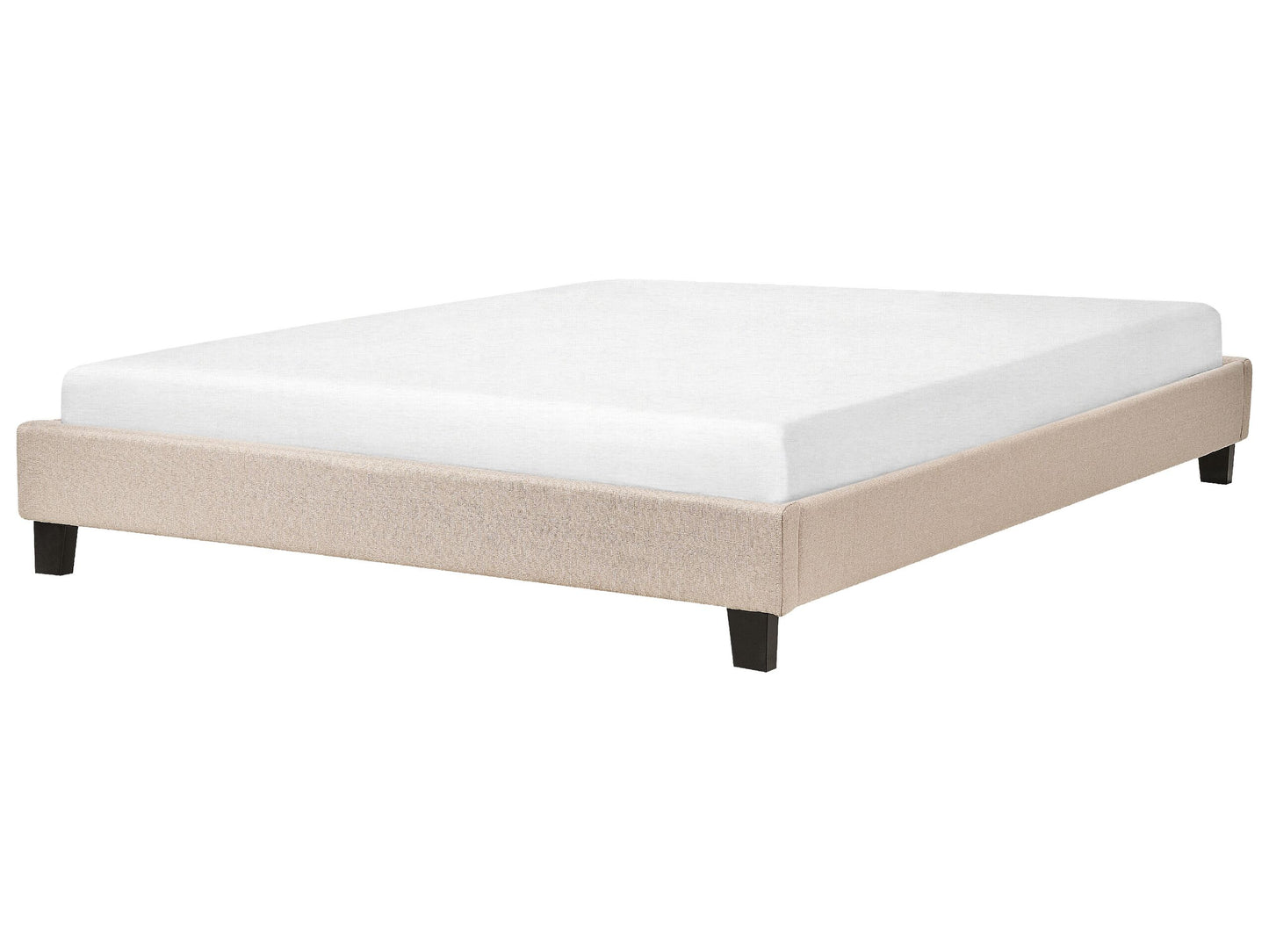 Bett mit Lattenrost Stoff ROANNE 160 x 200 cm Beige
