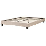 Bett mit Lattenrost Stoff ROANNE 160 x 200 cm Beige