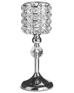 Kerzenständer AVORD Glas 33 cm Silber