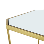 Beistelltisch 2er Set Glas / Metall Spiegeleffekt gold achteckig SIERRA