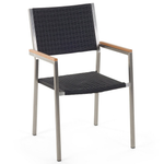 Gartentisch Set Glas Schwarz GROSSETO