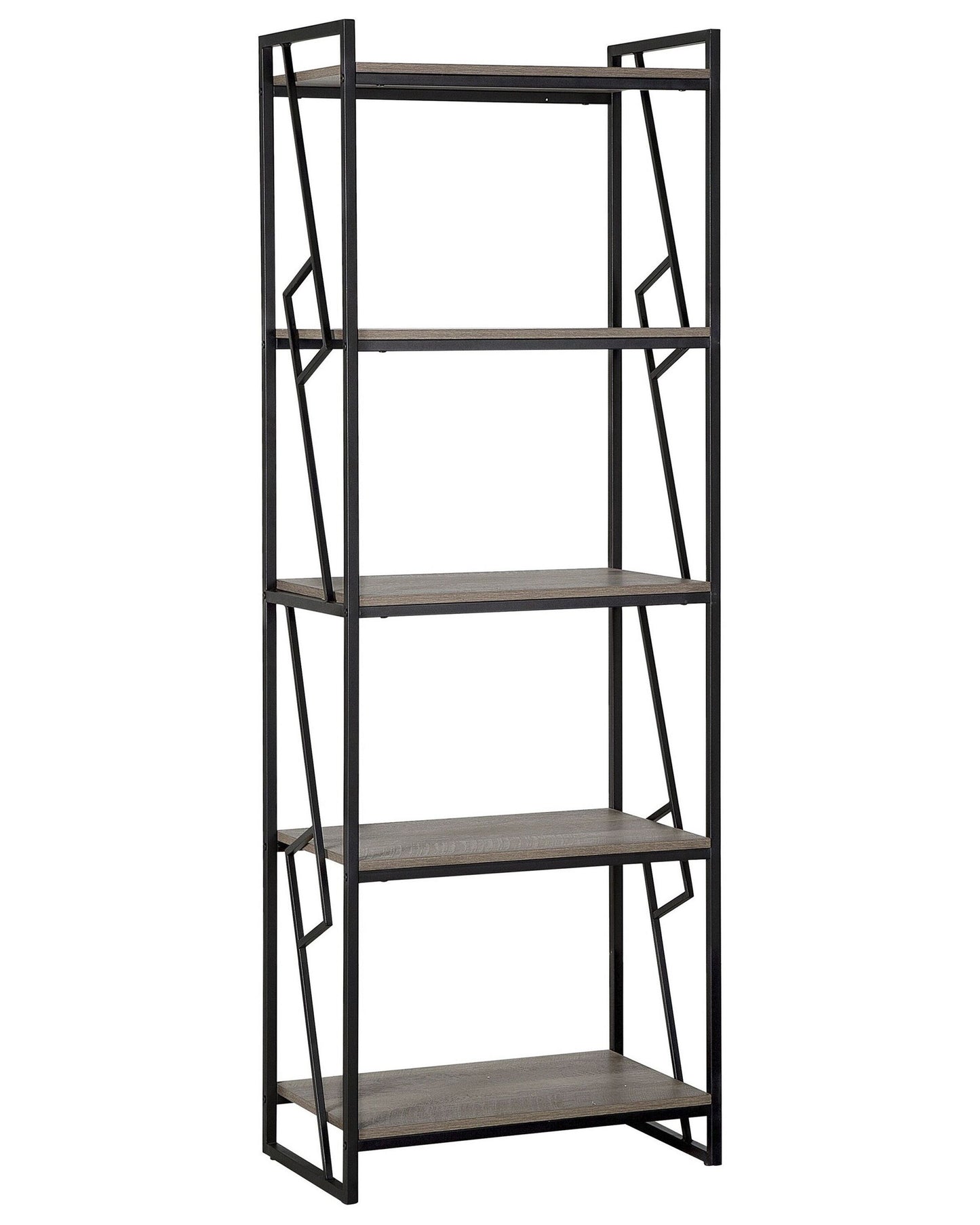 Bücherregal mit 5 Fächern FORRES 184 cm Braun / Schwarz