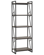 Bücherregal mit 5 Fächern FORRES 184 cm Braun / Schwarz