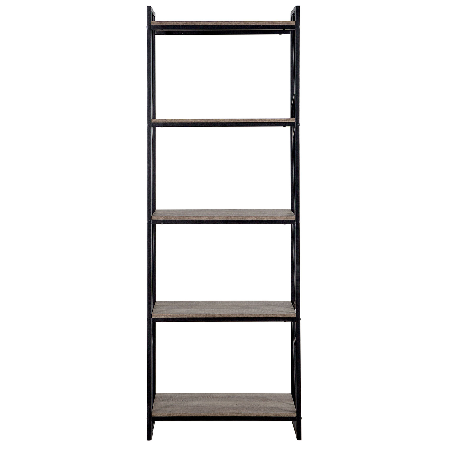 Bücherregal mit 5 Fächern FORRES 184 cm Braun / Schwarz
