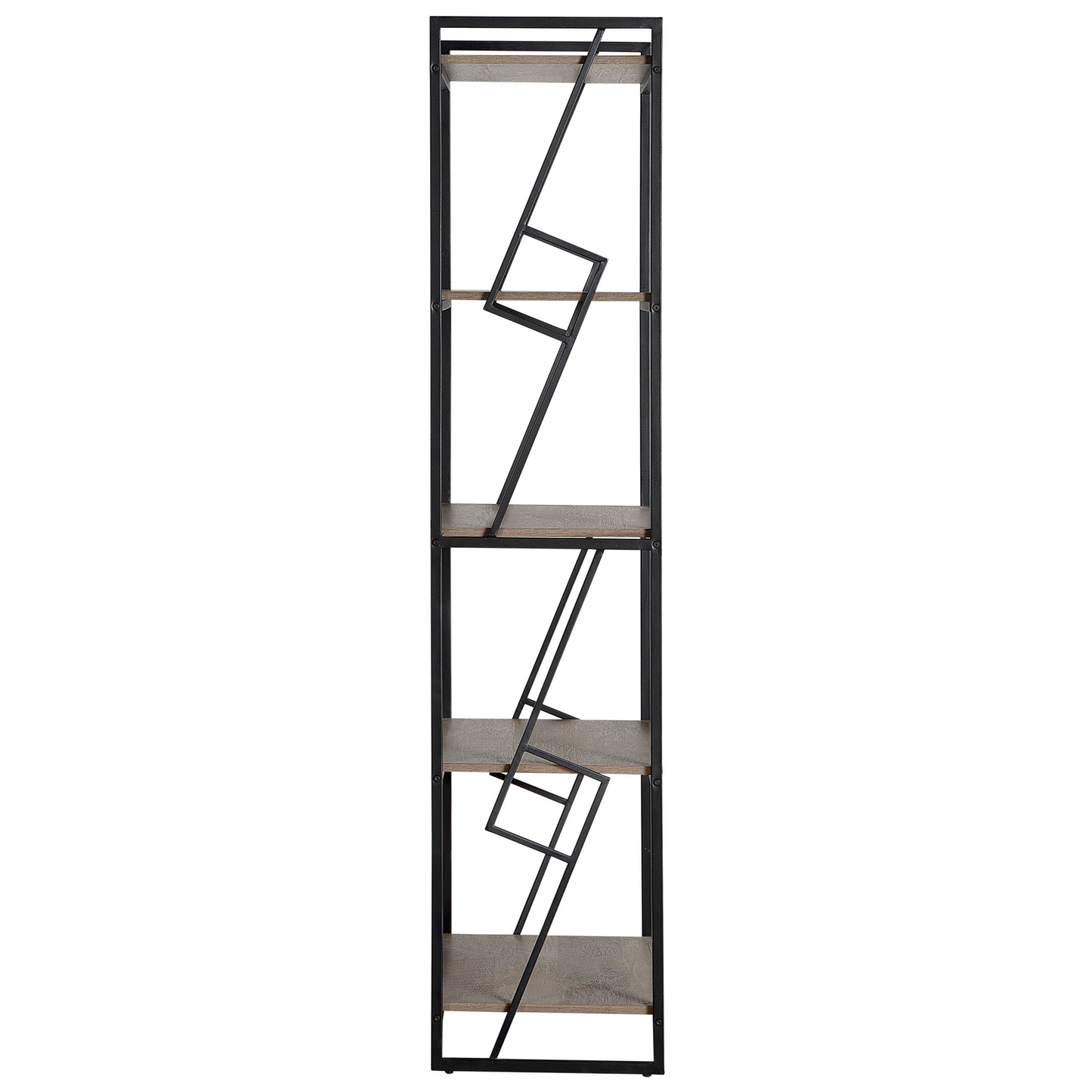 Bücherregal mit 5 Fächern FORRES 184 cm Braun / Schwarz