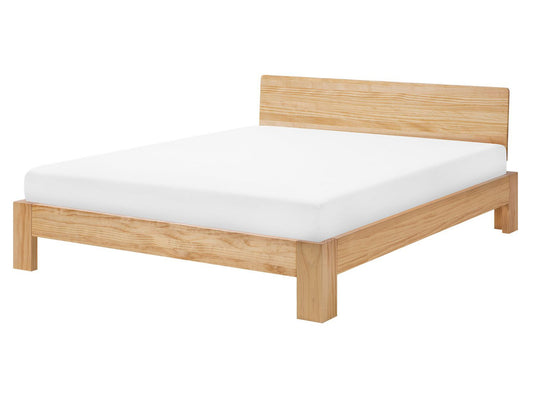 Bett mit Lattenrost Kiefernholz ROYAN 160 x 200 cm Hellbraun