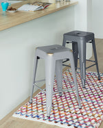 Set mit 2 Barhockern CABRILLO Metall Grau