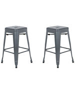 Set mit 2 Barhockern CABRILLO Metall Grau