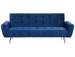 Schlafsofa SELNES Marineblau Samtstoff
