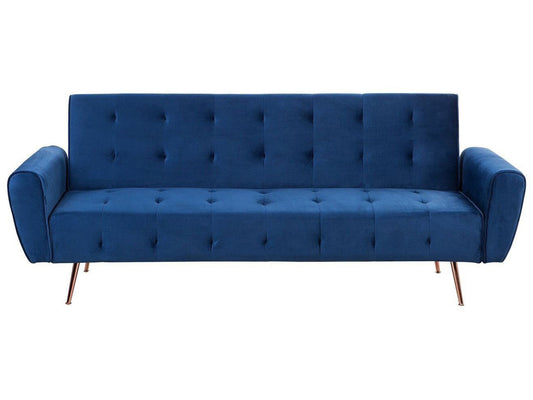 Schlafsofa SELNES Marineblau Samtstoff