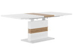 Esstisch weiss / heller Holzfarbton 160/200 x 90 cm ausziehbar SANTANA