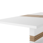 Esstisch weiss / heller Holzfarbton 160/200 x 90 cm ausziehbar SANTANA