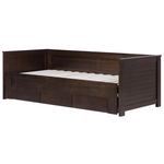 Bett mit Schubladen Holz CAHORS 90 x 200 cm Dunkelbraun