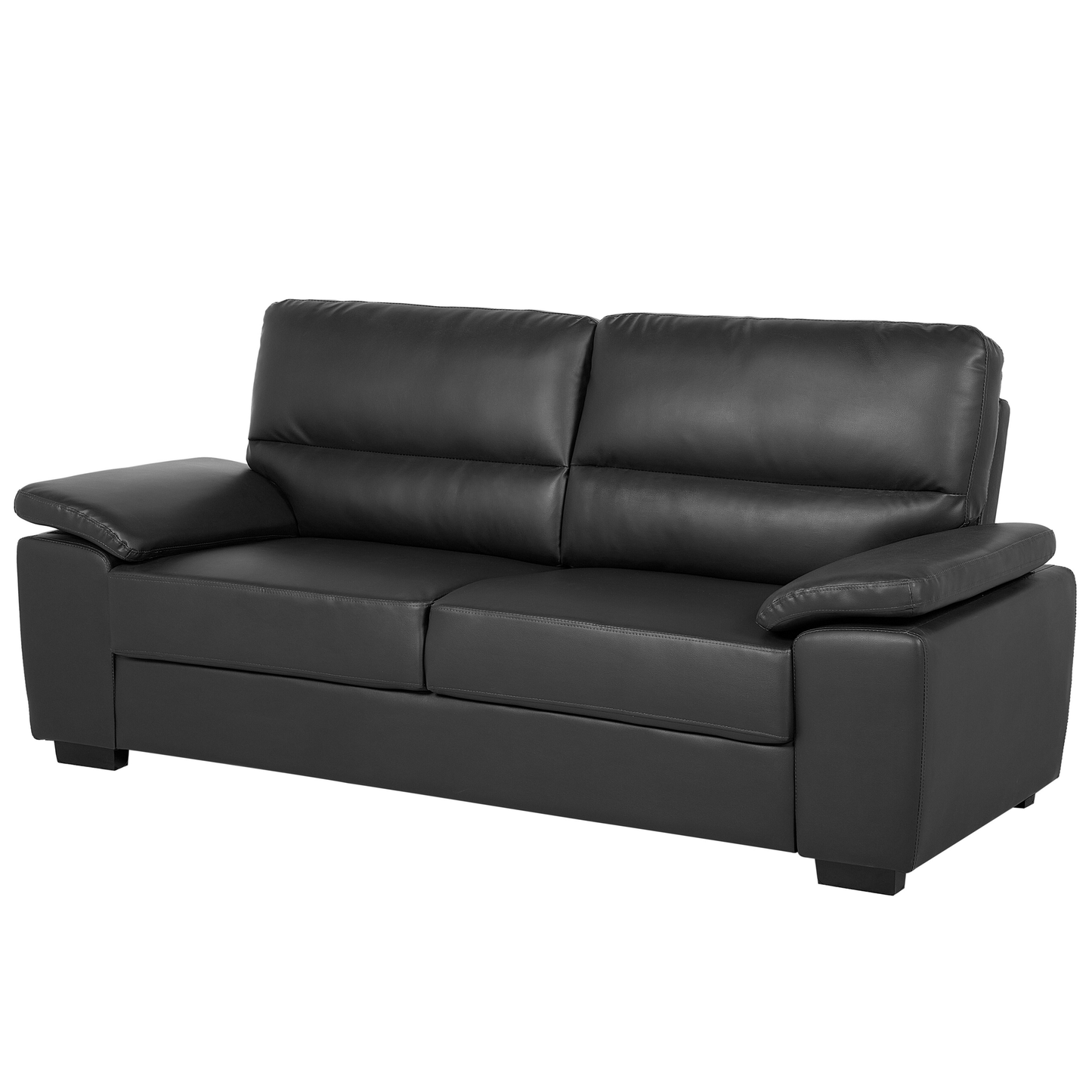 3-Sitzer Sofa Kunstleder schwarz VOGAR