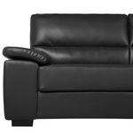 3-Sitzer Sofa Kunstleder schwarz VOGAR