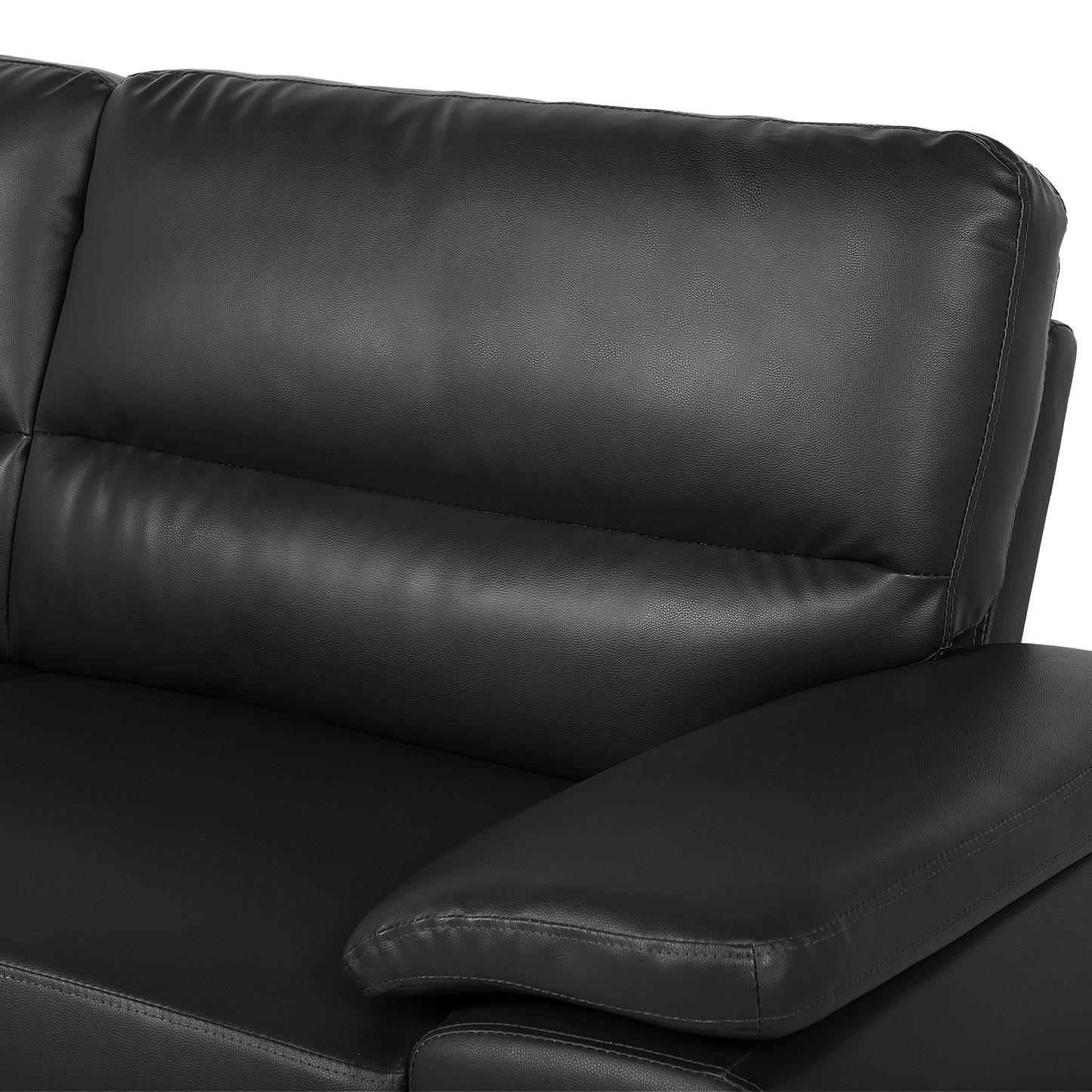 3-Sitzer Sofa Kunstleder schwarz VOGAR