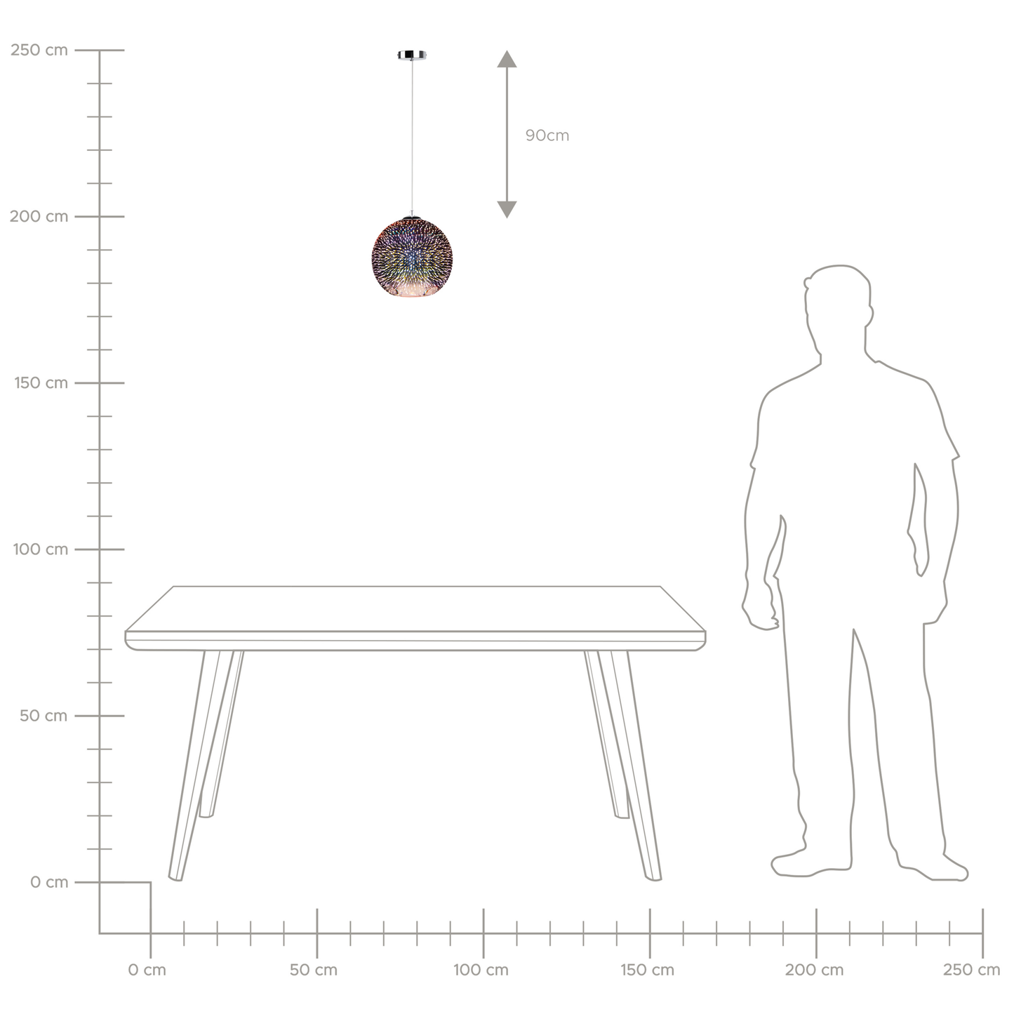 Hängelampe SESSERA Glas Kupfer